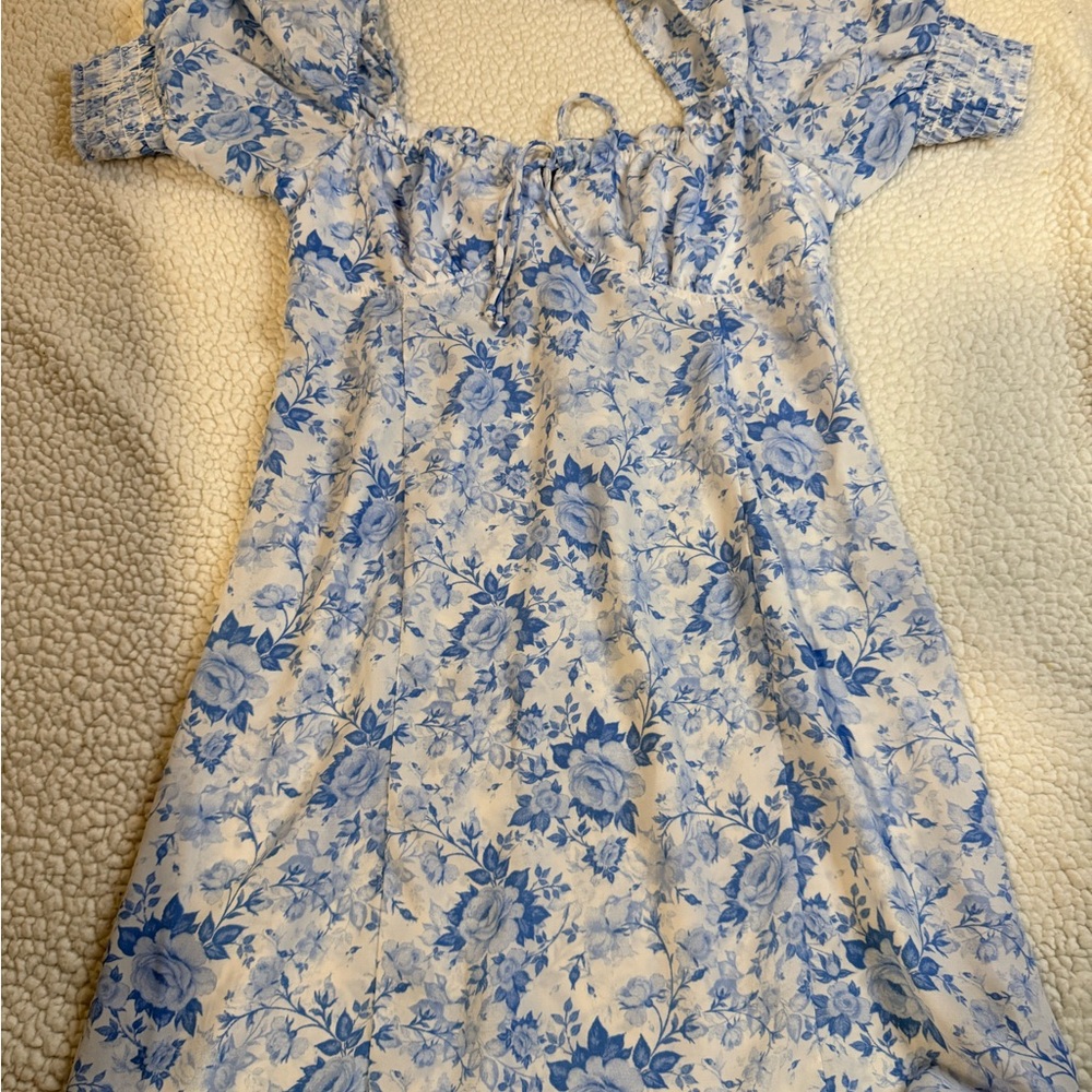 Trixxi Blue and White Floral Dress